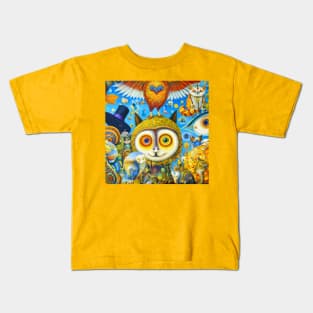 Chaotic and Colorful Fantasy Creatures Kids T-Shirt